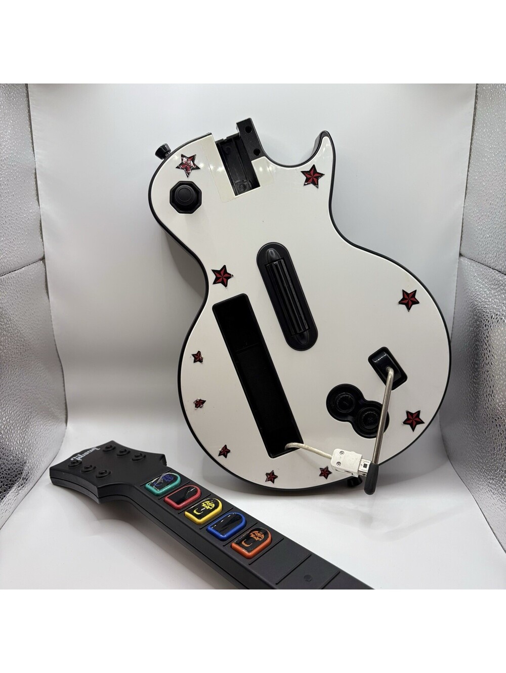 Wii Guitar Hero Gibson Les Paul 95125.805 White Wireless Guitar W/ Strap Works